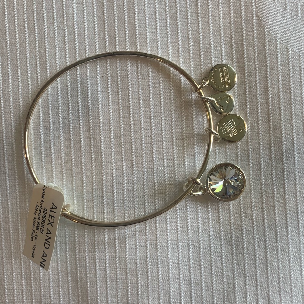Alex + Ani Diamond Swarovski Crystal April Charm